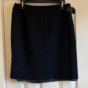 Talbots | Basic Black Pencil Wrap Skirt Fully Lined Size 12 Petites